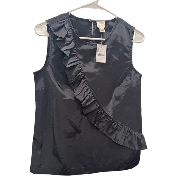 J. Crew Elegant Black 100% Polyester Blouse NWT - Picture 1 of 6